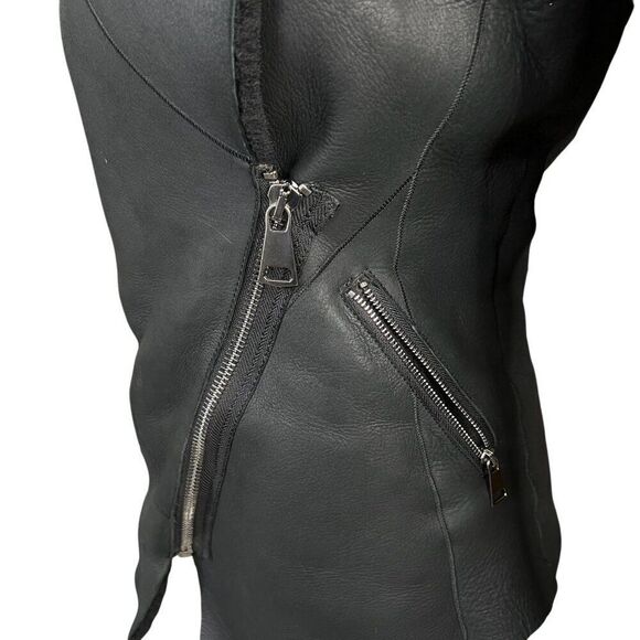 La Reine Blanche Hooded Lambskin Sherpa Lined Women's Jacket Size 36 EU 6 US - Picture 12 of 16